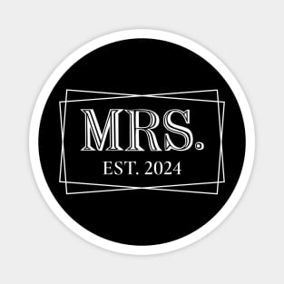 Mrs Est. 2024 Couples Matching Mr & Mrs Magnet